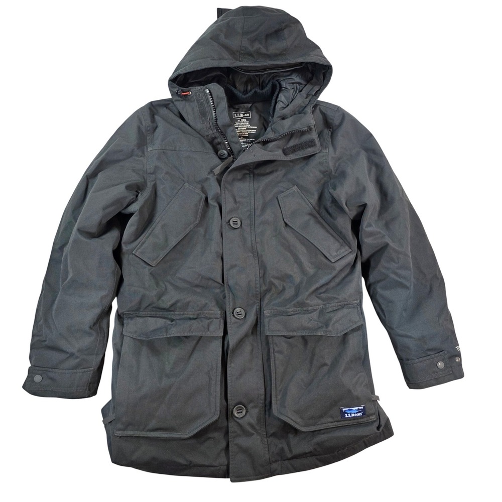 LL Bean Baxter State Parka DownTek Cordura Jacket Black Medium Regular Mens Coat